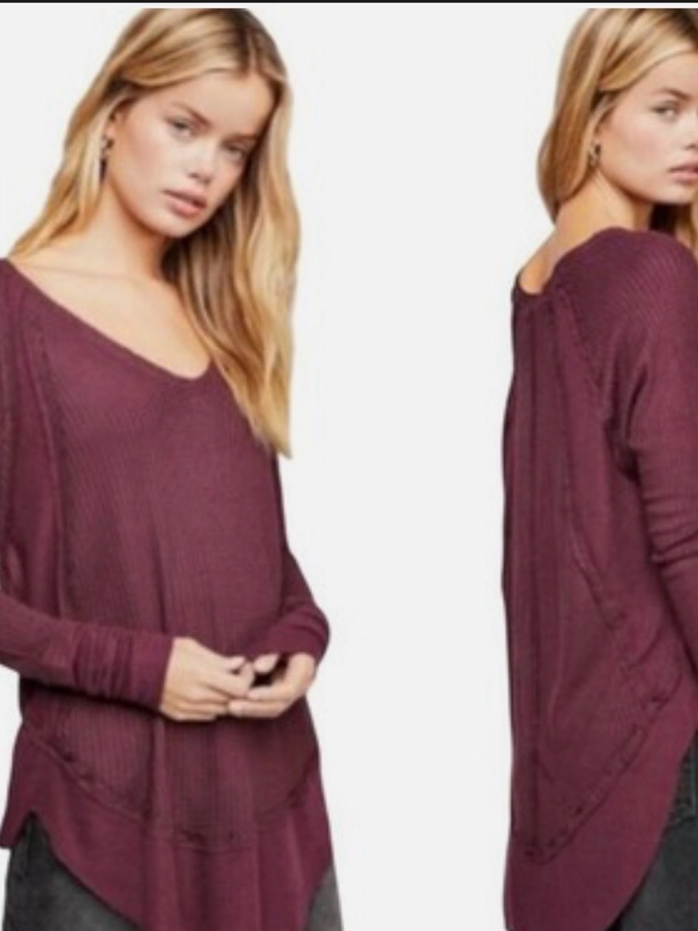 Free People We The Free Catalina Thermal Tonic Top Plumberry Purple